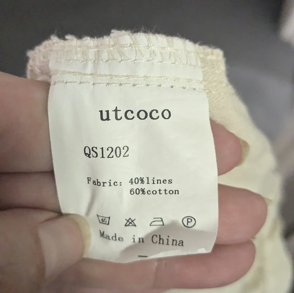 Utcoco Cream Drawstring Pants - Picture 7 of 7